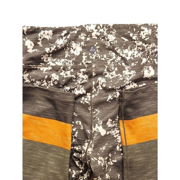 PrAna printed capri 3/4 pillar Leggings (yoga) slate canopy olive sz Large - Picture 8 of 9